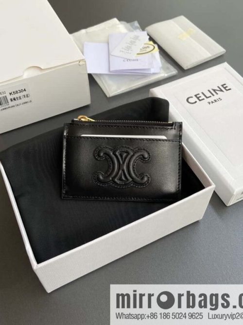 CELINE TRIOMPHE logo printed card holder 10K58304EMJ.04LU