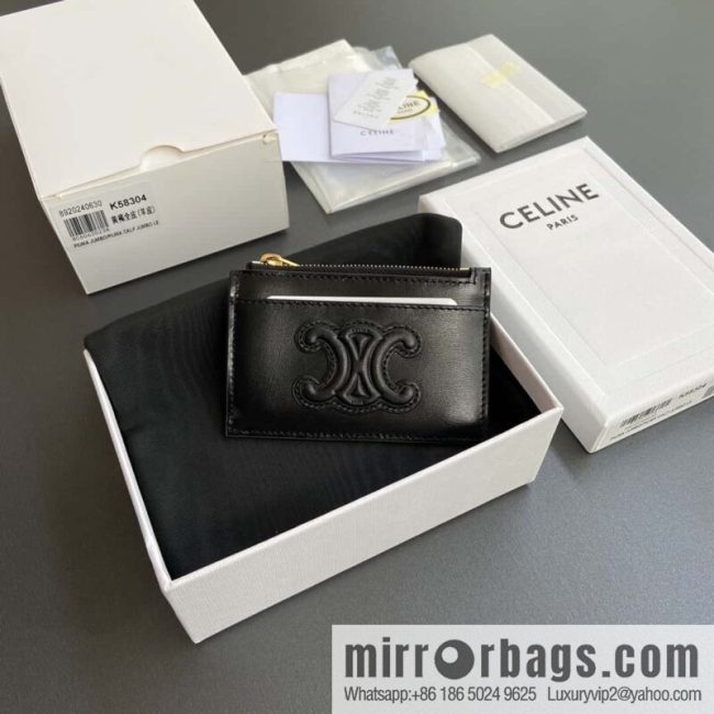 CELINE TRIOMPHE logo printed card holder 10K58304EMJ.04LU
