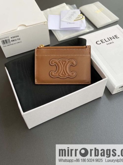 CELINE TRIOMPHE logo printed card holder 10K58304EMJ.04LU