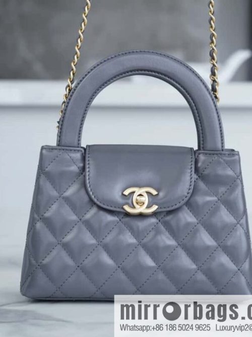 𝗖𝗛𝗔𝗘𝗡𝗟✦ 24A Premium Craft Workshop Kelly Handle Bag, Large, Dark Grey 🐘 AS4416