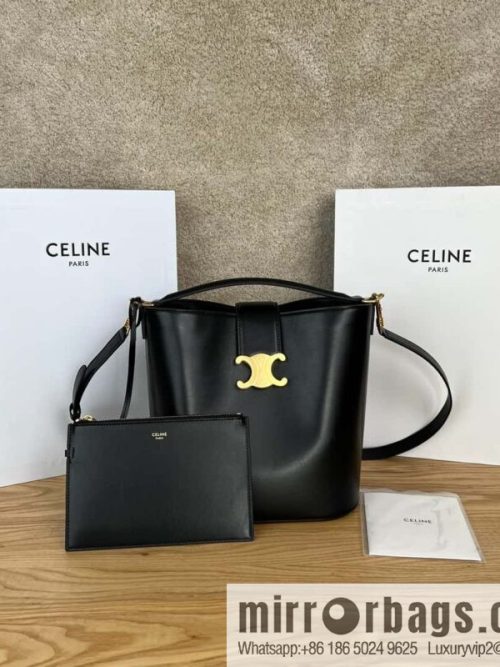 CELINE LOUISE Medium smooth cow leather (fabric) handbag 116613 black