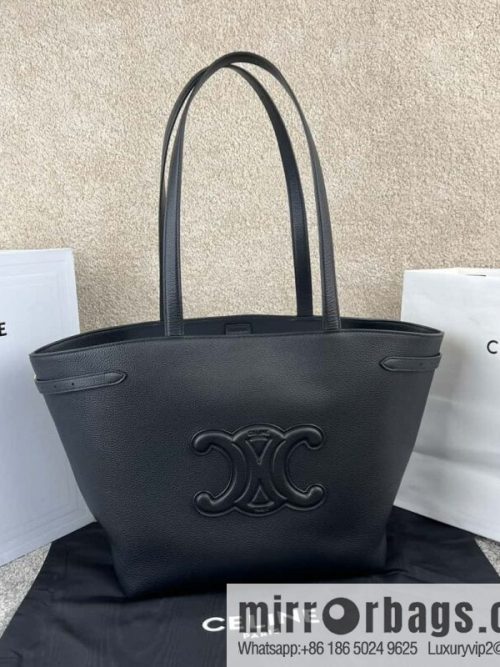CELINE CABAS ANAIS grain cattle leather (fabric) handbag 116853 black