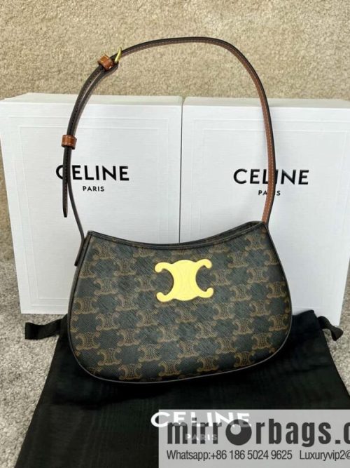 CELINE TILI medium logo printed cow leather (fabric) handbag 115702 monogram