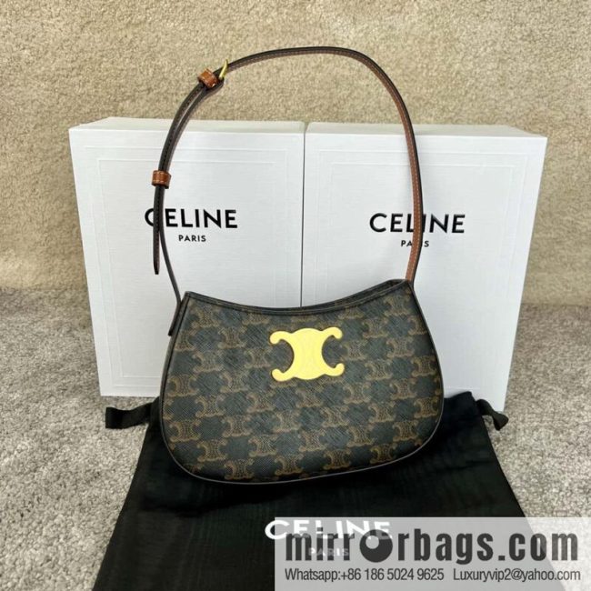 CELINE TILI medium logo printed cow leather (fabric) handbag 115702 monogram
