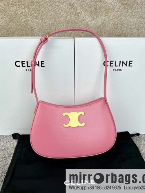 CELINE TILI medium glossy cow leather (fabric) handbag 115703 rose