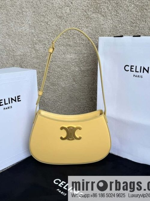 CELINE TILI medium glossy cow leather (fabric) handbag 115703 chrysanthemum