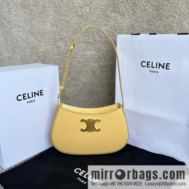 CELINE TILI medium glossy cow leather (fabric) handbag 115703 chrysanthemum