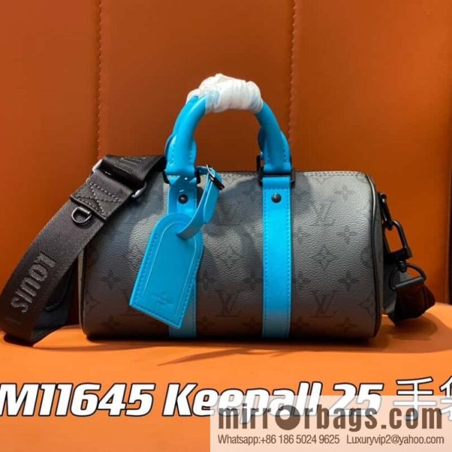[Original order boutique] M11645 blue silver flower, men\'s pillow bag series, this Keepall 25 handbag.