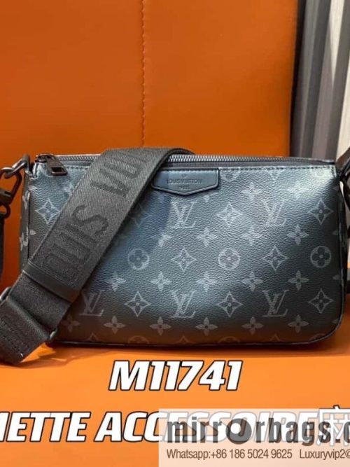 [Original order boutique] M11741 black flower, men\'s bag mahjong bag series POCHETTE ACCESSOIRE mahjong bag