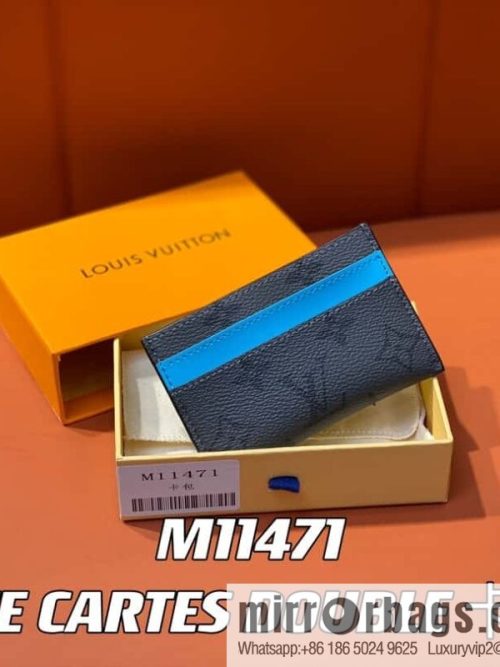 [Original order boutique] M11471 blue card holder wallet series PORTE CARTES DOUBLE card holder