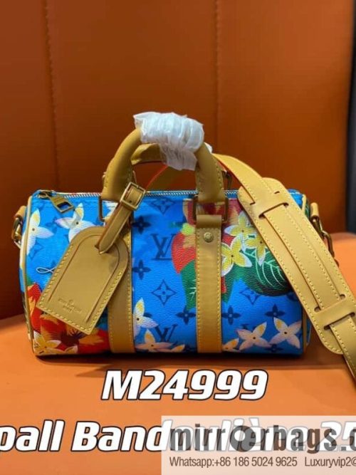 M24999 printed surfing, men\'s bag pillow bag speedy series Keepall Bandoulière 25 Keepall travel bag