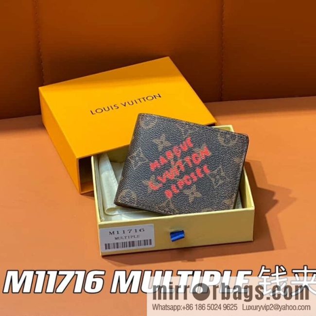[Original single boutique] M11716 monogram printed short suit wallet series, the new MULTIPLE wallet of the season