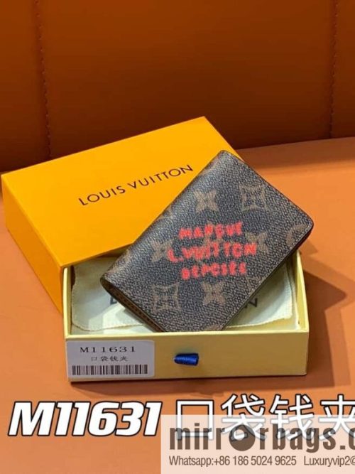 [Original single boutique] M11631 monogram printed card holder wallet series, faded flower, pocket wallet