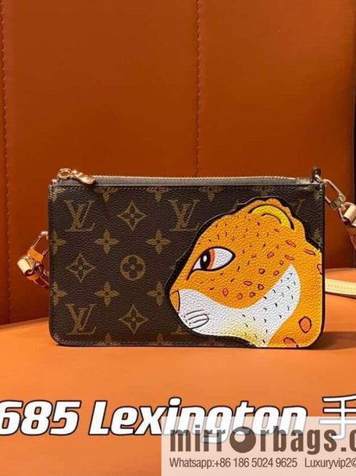 [Original single boutique] M83685 monogram leopard animal mahjong bag series Lexington clutch bag