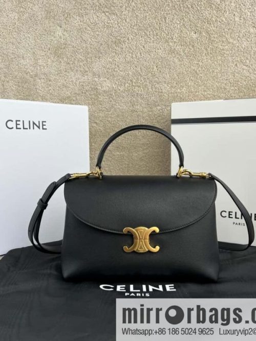 CELINE NINO Medium soft leather (fabric) handbag 117523 black