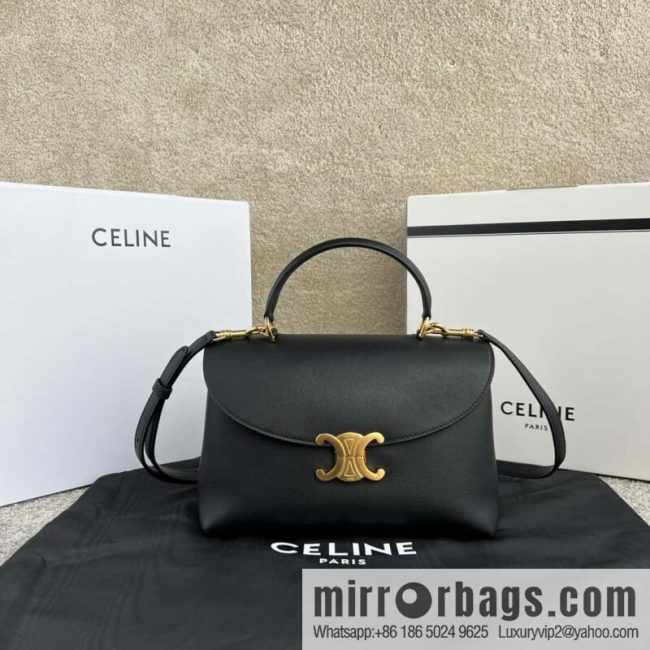 CELINE NINO Medium soft leather (fabric) handbag 117523 black