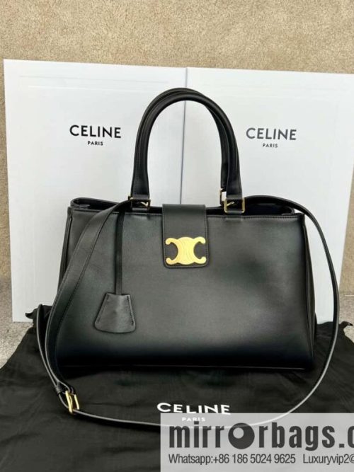 CELINE APPOLINE Medium soft cow leather (fabric) handbag 114963 black