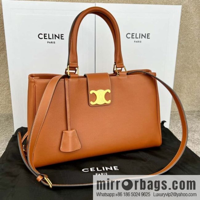 CELINE APPOLINE Medium soft cow leather (fabric) handbag 114963 brown