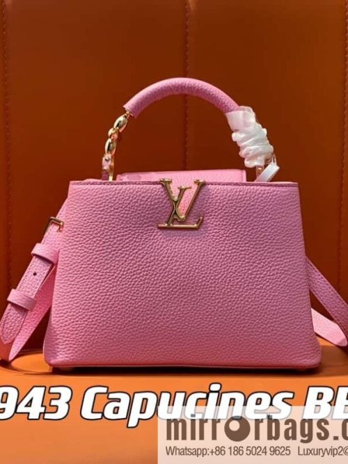 [Original order boutique] M23943 pink full leather cap that English series, this Capucines BB handbag