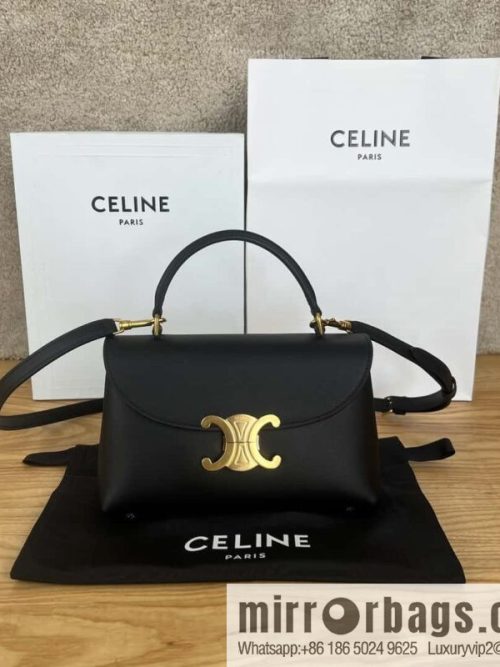 CELINE NINO Small soft cow leather (fabric) handbag 118113 black