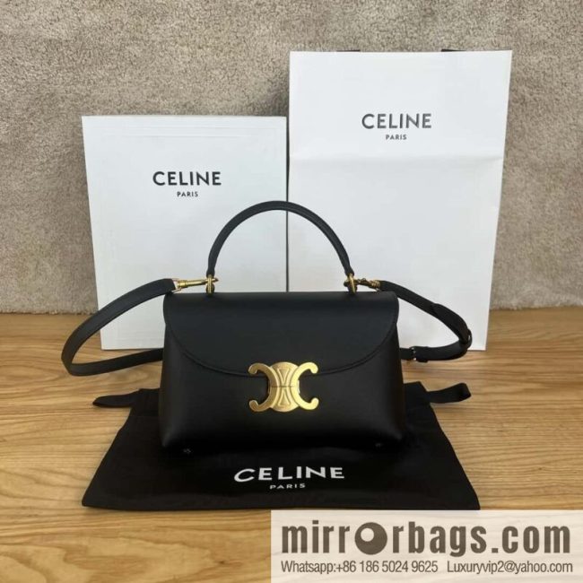 CELINE NINO Small soft cow leather (fabric) handbag 118113 black