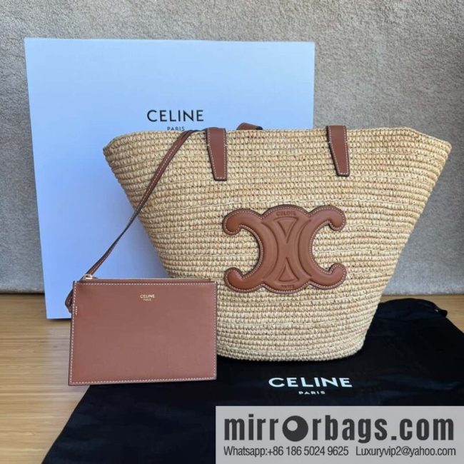 CELINE vegetable material wagyu leather (fabric) medium soft classic basket bag 114342