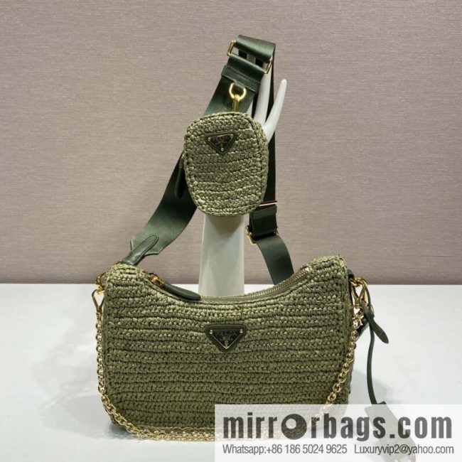 PRADA 🎉 straw three-in-one 🎉 1BH204 new color🎉