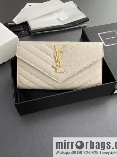 YSL MATELASSE flip grain embossed leather (fabric) wallet 372264