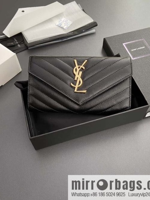 YSL MATELASSE flip grain embossed leather (fabric) wallet 372264