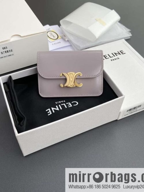 CELINE TRIOMPHE shiny cow leather flip card bag 10I 582 CPJ.04LU