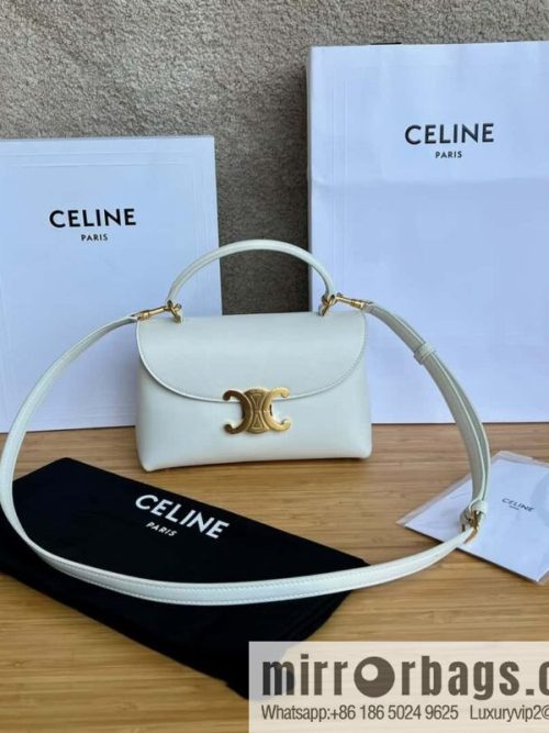 CELINE TEEN NINO Soft cow leather handbag 118113 white