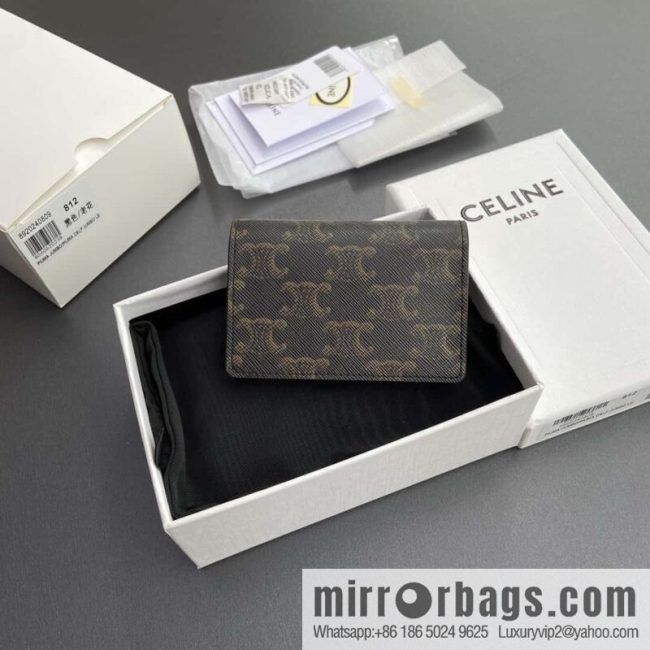 CELINE TRIOMPHE Logo Printed Business Card Case 10J812BZR.38SI