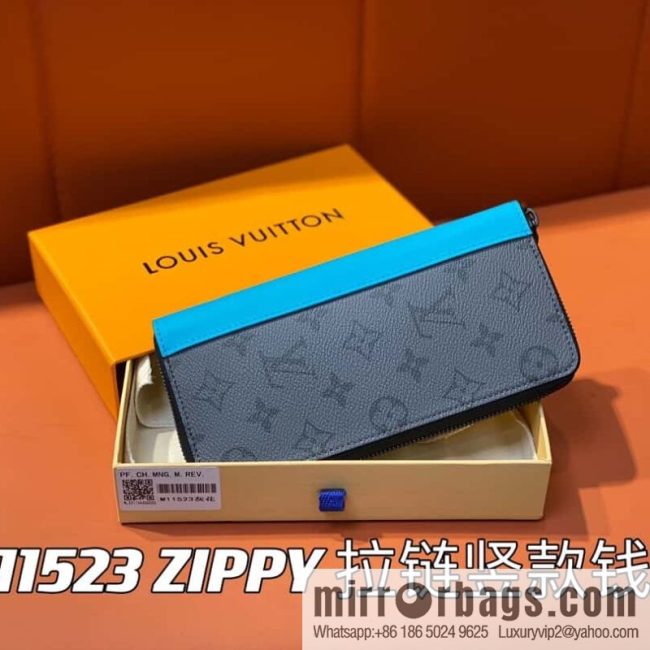 [Original order boutique] M11523 blue silver flower, single zipper wallet series ZIPPY zipper vertical wallet