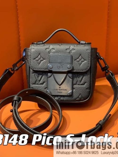 [Original order boutique] M83148 black flower, men\'s bag, mini mailman bag series Pico S-Lock handbag, Darth Vader (copy)