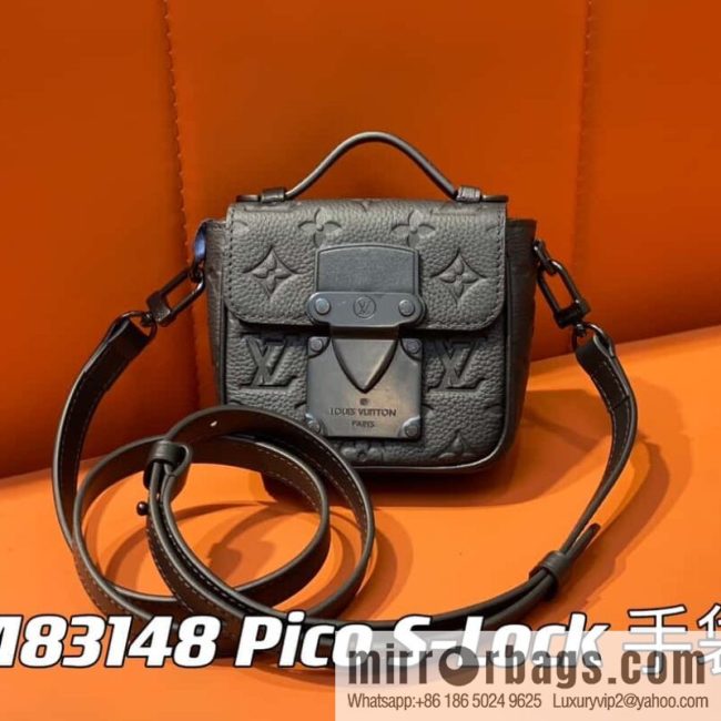[Original order boutique] M83148 black flower, men\'s bag, mini mailman bag series Pico S-Lock handbag, Darth Vader (copy)
