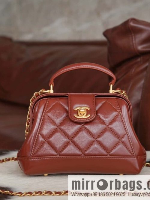CHANEL 24A Superior Handicraft Doctor Doctor Bag, Small, Caramel AS4958