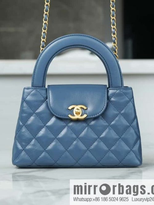 CHANEL 24S New Color Kelly Handle Bag, Large, Light Blue AS4416