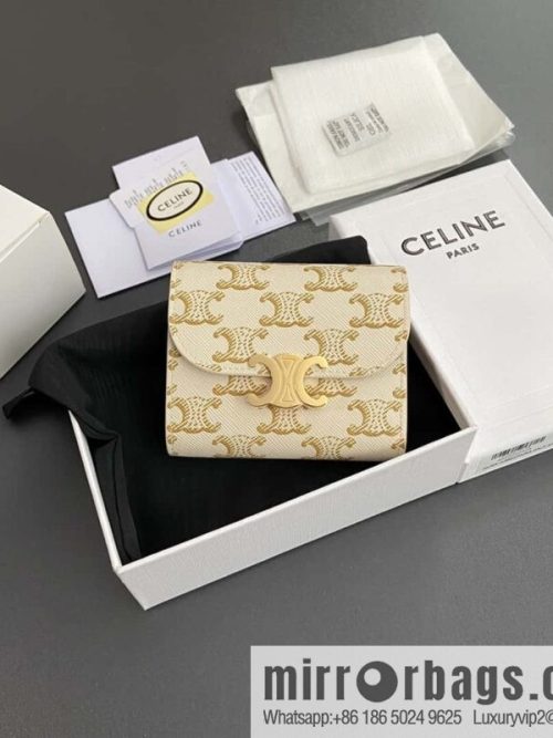 CELINE TRIOMPHE logo printed short wallet 10D782CQH.04LU783