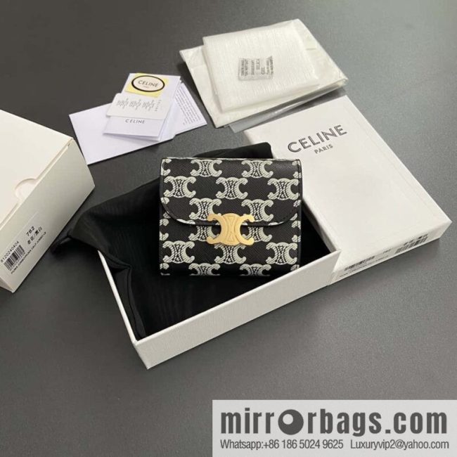 CELINE TRIOMPHE logo printed short wallet 10D782CQH.04LU783
