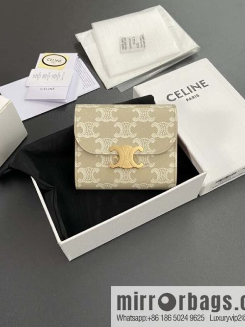 CELINE TRIOMPHE logo printed short wallet 10D782CQH.04LU783