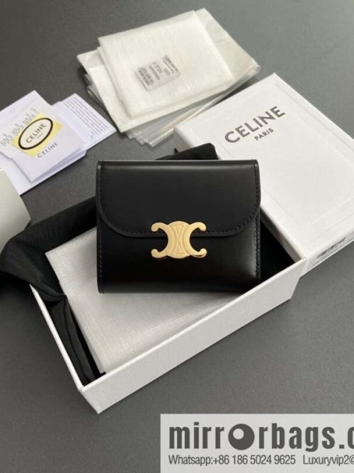 CELINE TRIOMPHE shiny cow leather wallet 10D782CQH.04LU783