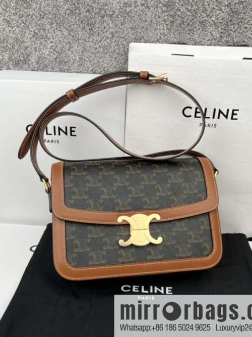 CELINE TRIOMPHE canvas and calfskin handbag 187363