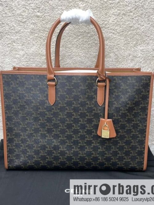 CELINE CABAS TRIOMPHE logo print and cow leather, horizontal mini handbag 197912