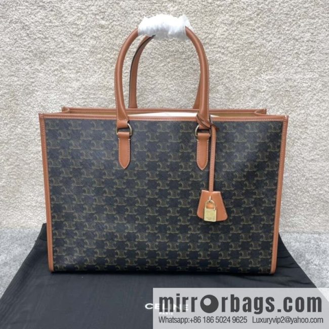 CELINE CABAS TRIOMPHE logo print and cow leather, horizontal mini handbag 197912