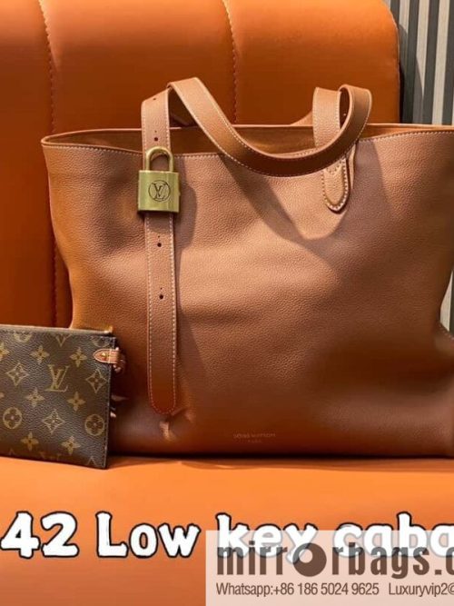 [Original order boutique] M25342 brown, full leather shopping bag M25341 M25343 Low key cabas handbag