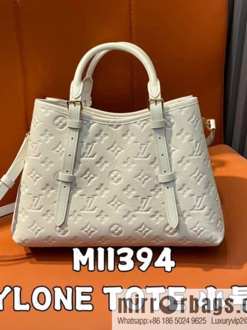 [Original order boutique] M11463 meters white full leather tote bag series BABYLONE TOTE small handbag m11393 gray-brown m11394