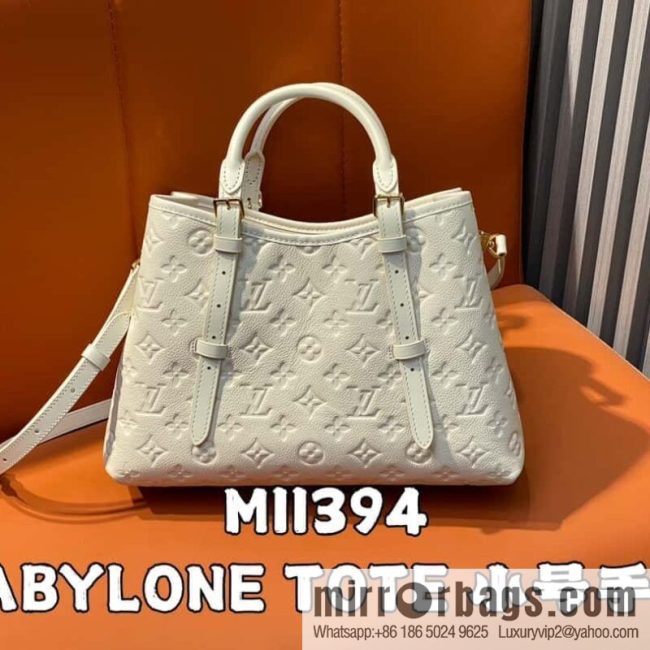 [Original order boutique] M11463 meters white full leather tote bag series BABYLONE TOTE small handbag m11393 gray-brown m11394