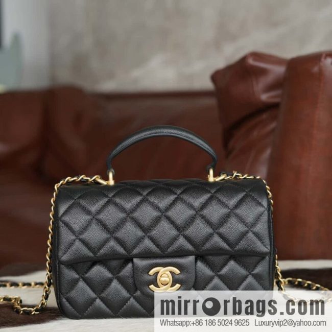 CHANEL 21S Handle CF Mini Black Gold 🖤 AS2431