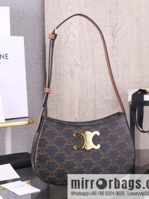CELIN_E 2024 | TILLY medium bright cow leather handbag 24s spring new product 115703BF4.38NO armpit bag