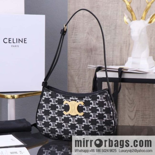 CELIN_E 2024 | TILLY medium shiny cow leather handbag The latest armpit bag number: 115703BF4.38NO